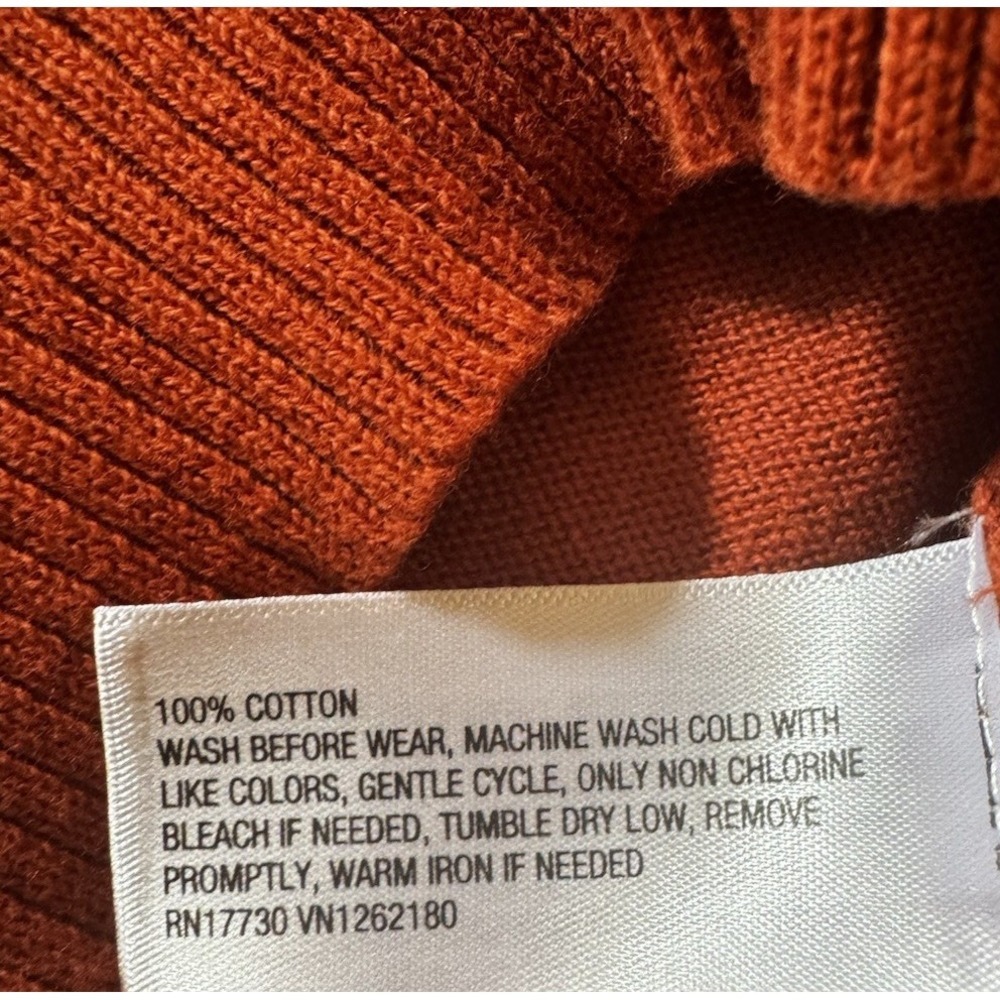Cat & Jack Boys M (8) Crewneck Sweater Rust Orange 100% Cotton Ribbed NWT - Picture 6 of 6